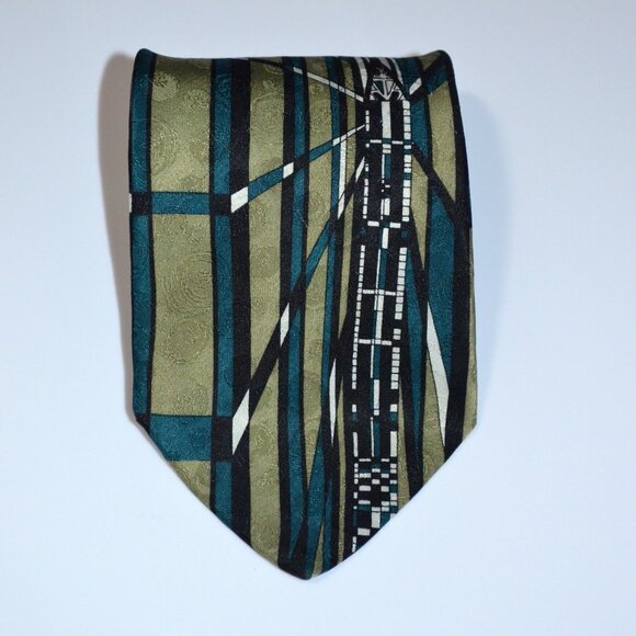 Vintage Luciano Gatti Classic Necktie Modern Geometric Business Casual Retro - Picture 1 of 3
